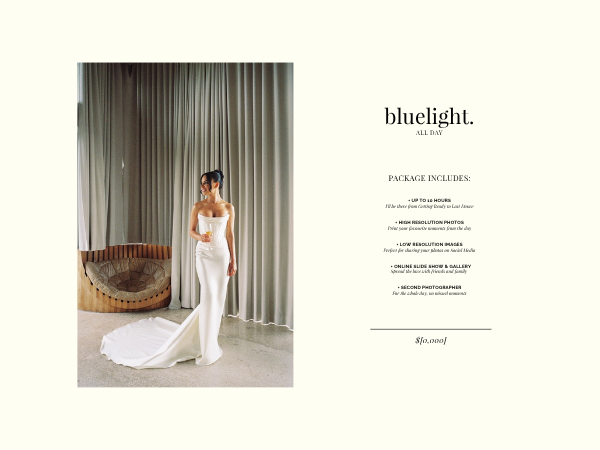 Price guide package page with a photo on the left and inclusions on the right
