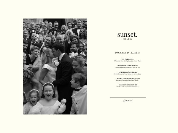 Price guide package page with photo and inclusions