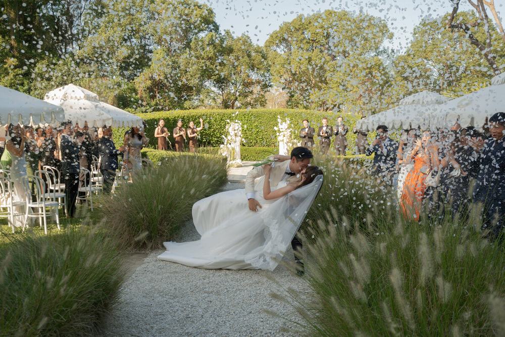 Garden ceremony seen from above